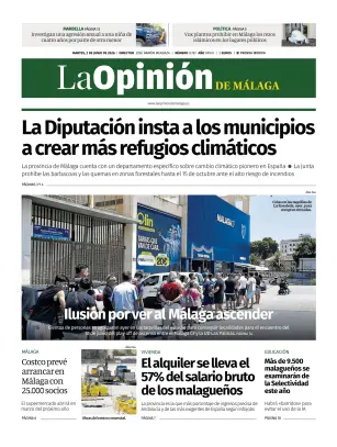 Portada de La Opinión de Málaga, 2 de junio de 2026