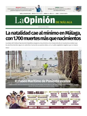 Portada de La Opinión de Málaga, 23 de julio de 2026
