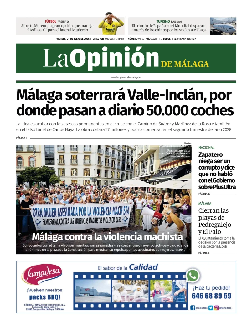 Portada de La Opinión de Málaga