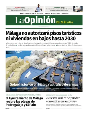 Portada de La Opinión de Málaga, 25 de julio de 2026