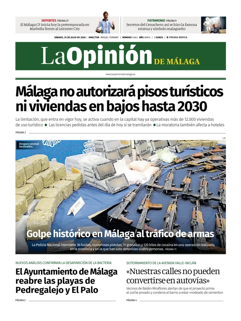 Portada de La Opinión de Málaga