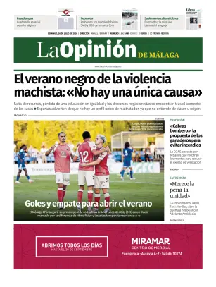 Portada de La Opinión de Málaga, 26 de julio de 2026