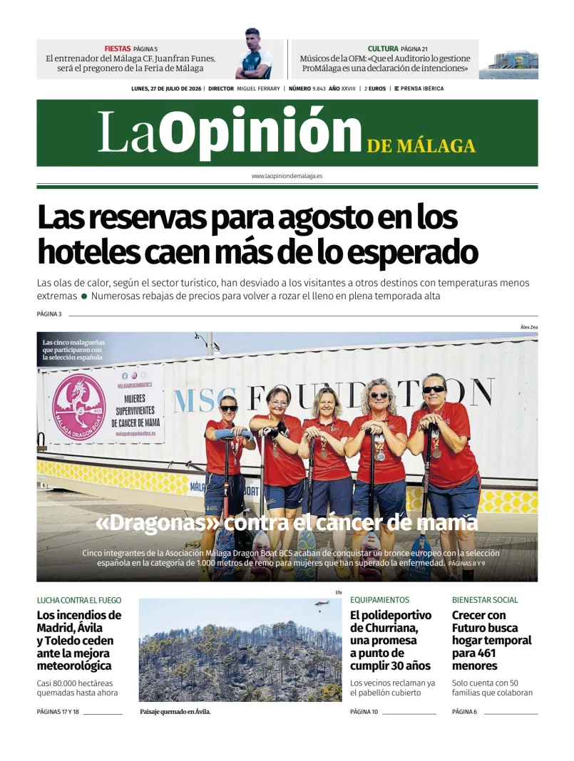 Portada de La Opinión de Málaga