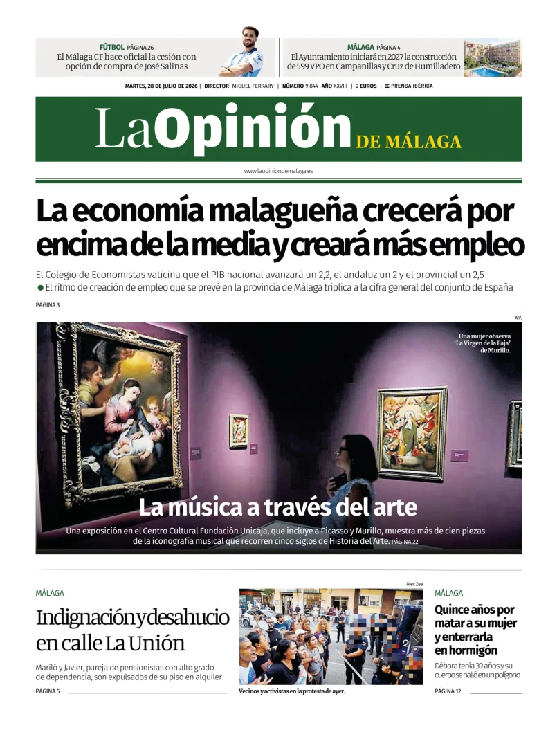 Portada de La Opinión de Málaga