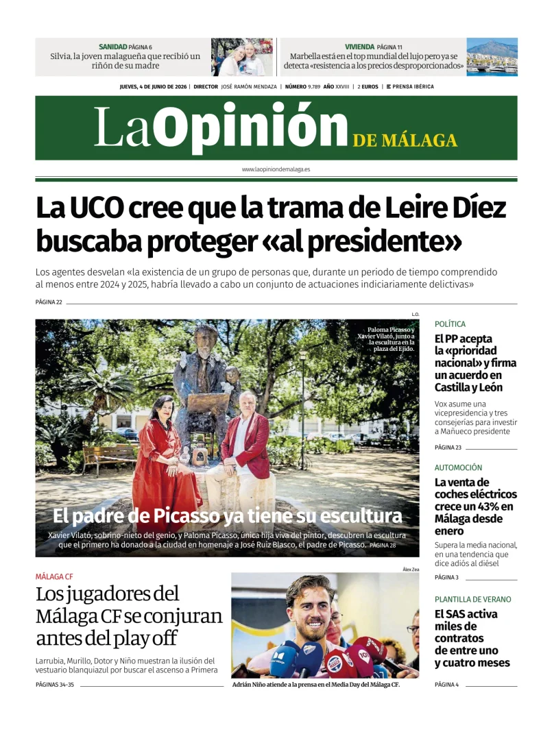 Portada de La Opinión de Málaga