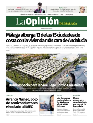 Portada de La Opinión de Málaga, 8 de julio de 2026