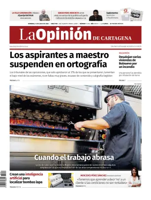 Portada de La Opinion de Murcia (Cartagena), 12 de julio de 2026