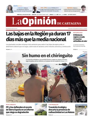 Portada de La Opinion de Murcia (Cartagena), 22 de julio de 2026
