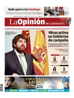 Portada de La Opinion de Murcia (Cartagena), 29 de mayo de 2026