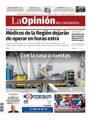 Portada de La Opinion de Murcia (Cartagena), 30 de mayo de 2026