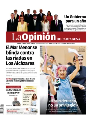 Portada de La Opinion de Murcia (Cartagena), 31 de mayo de 2026
