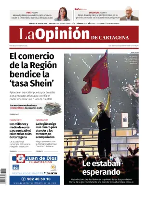 Portada de La Opinion de Murcia (Cartagena), 9 de julio de 2026