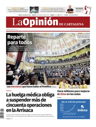 Portada de La Opinion de Murcia (Cartagena), 9 de junio de 2026