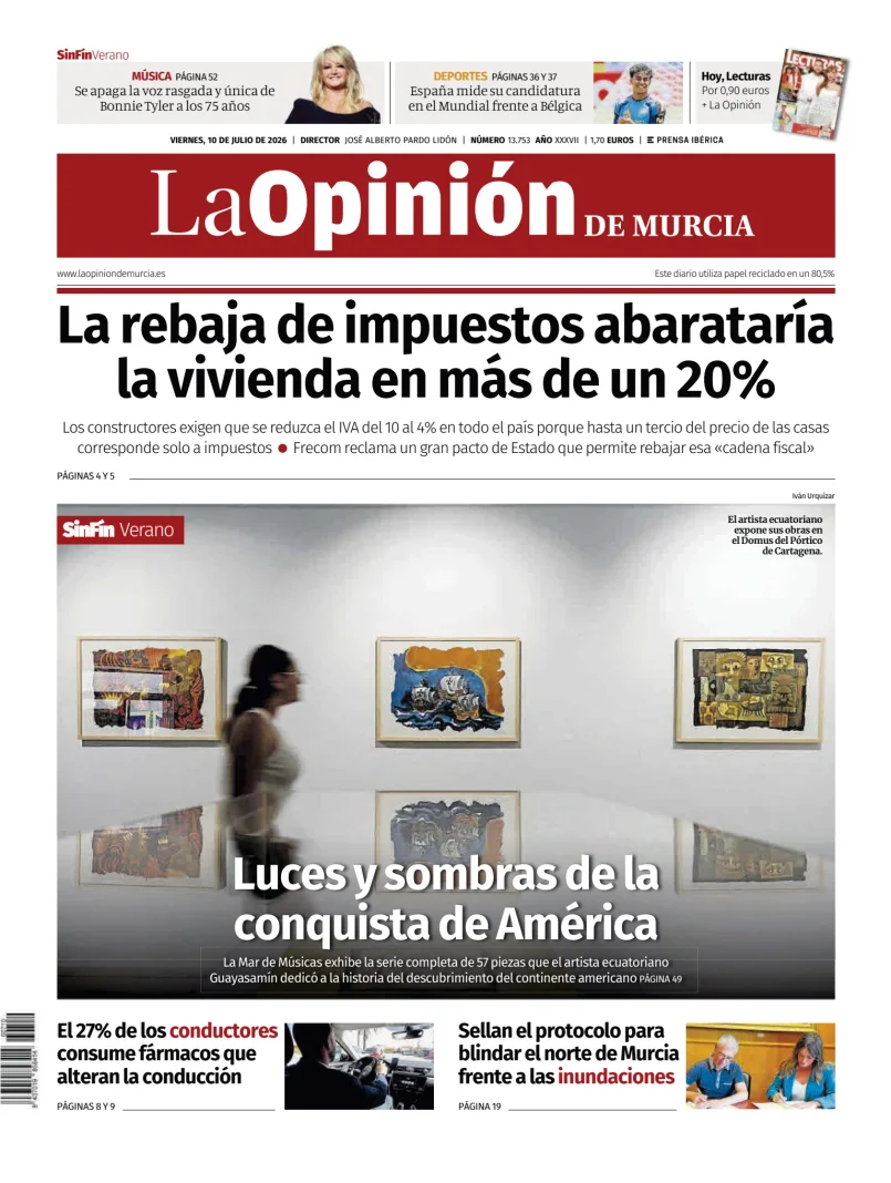 Portada de La Opinion de Murcia