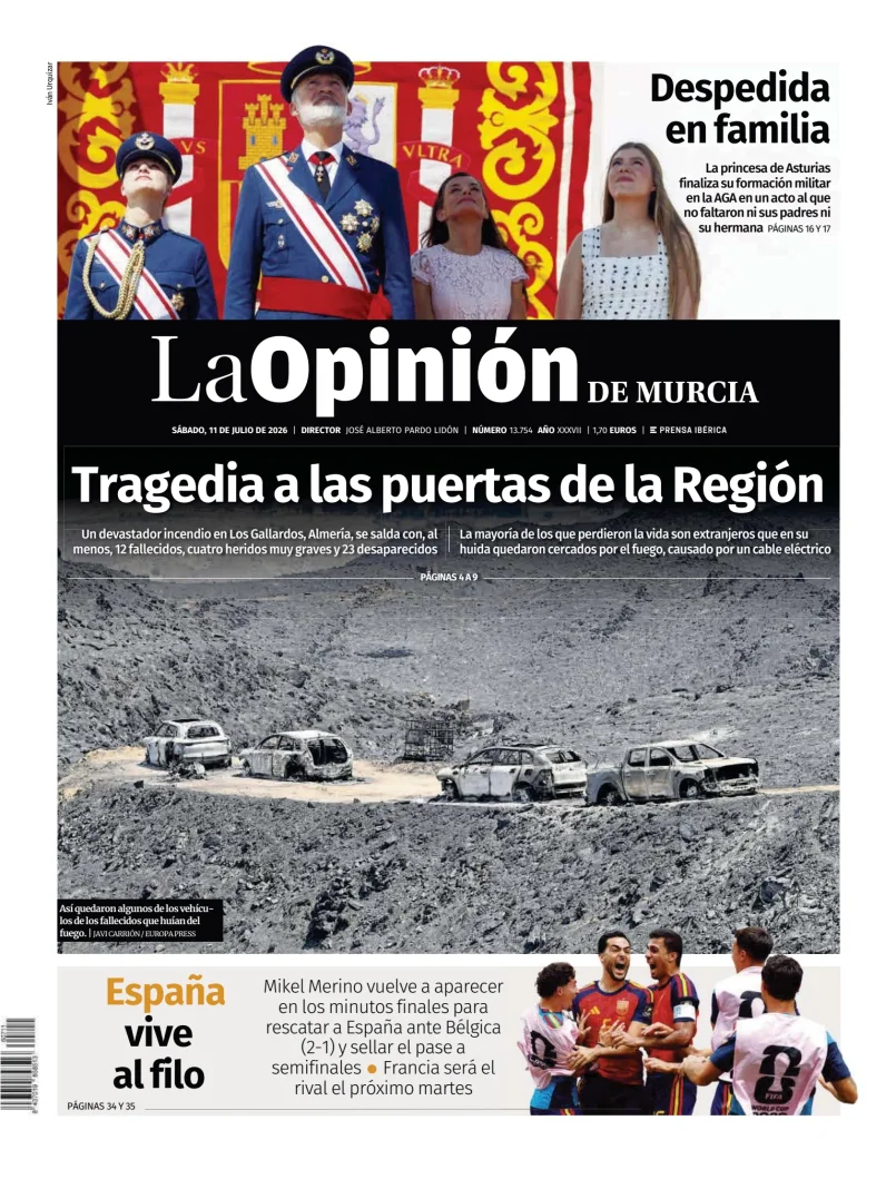 Portada de La Opinion de Murcia