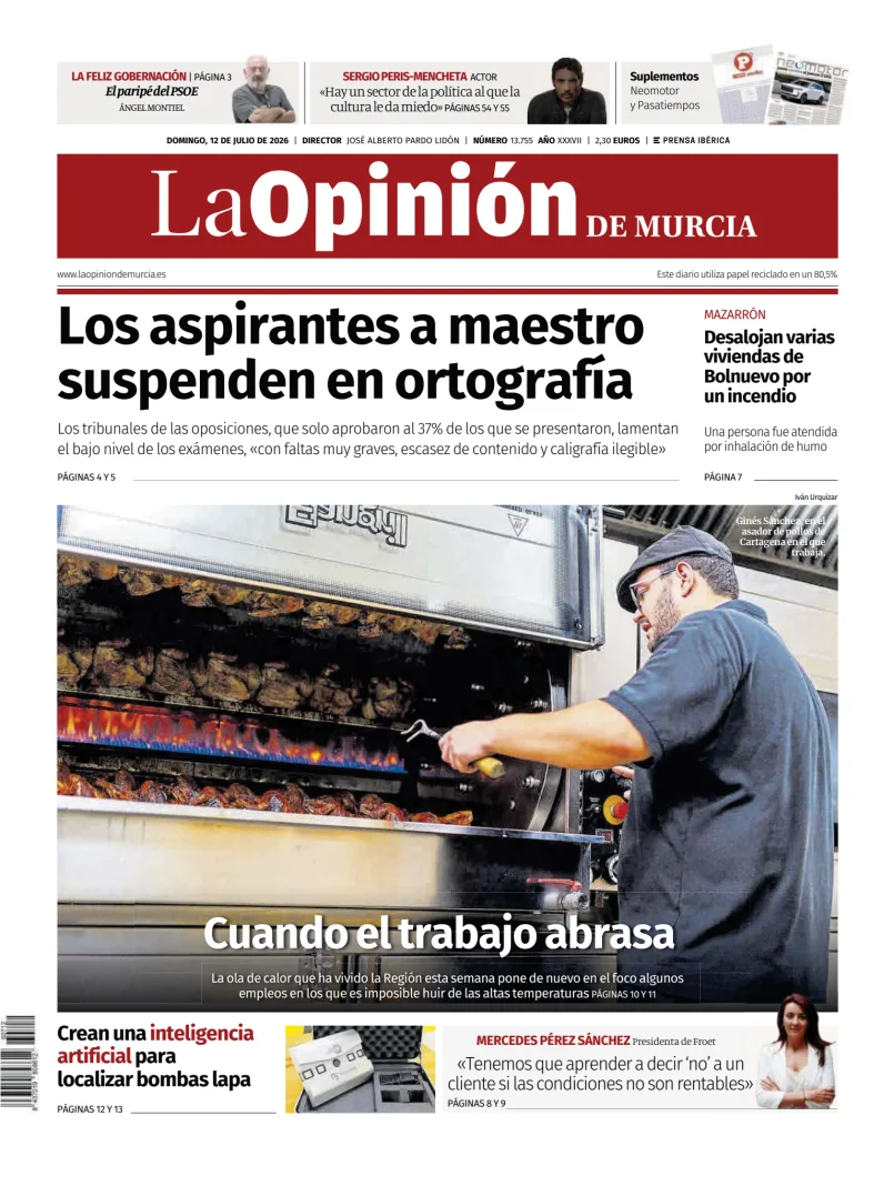 Portada de La Opinion de Murcia