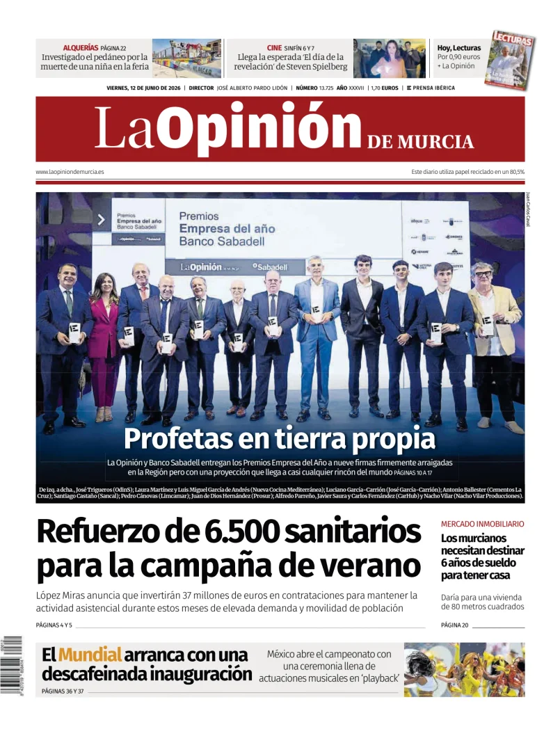 Portada de La Opinion de Murcia