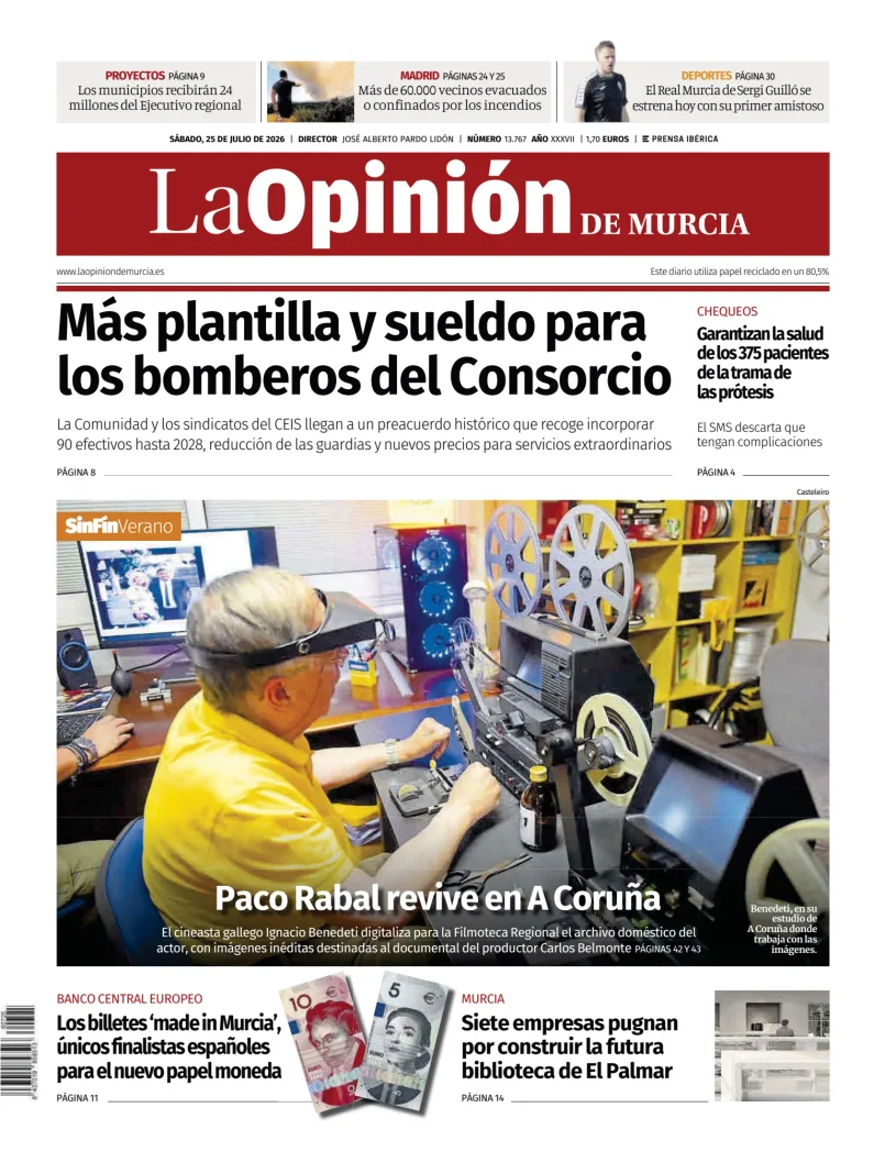 Portada de La Opinion de Murcia
