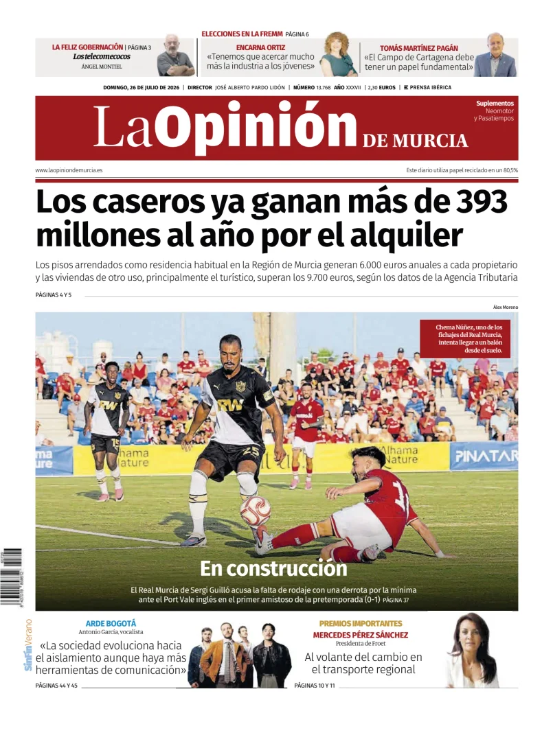 Portada de La Opinion de Murcia