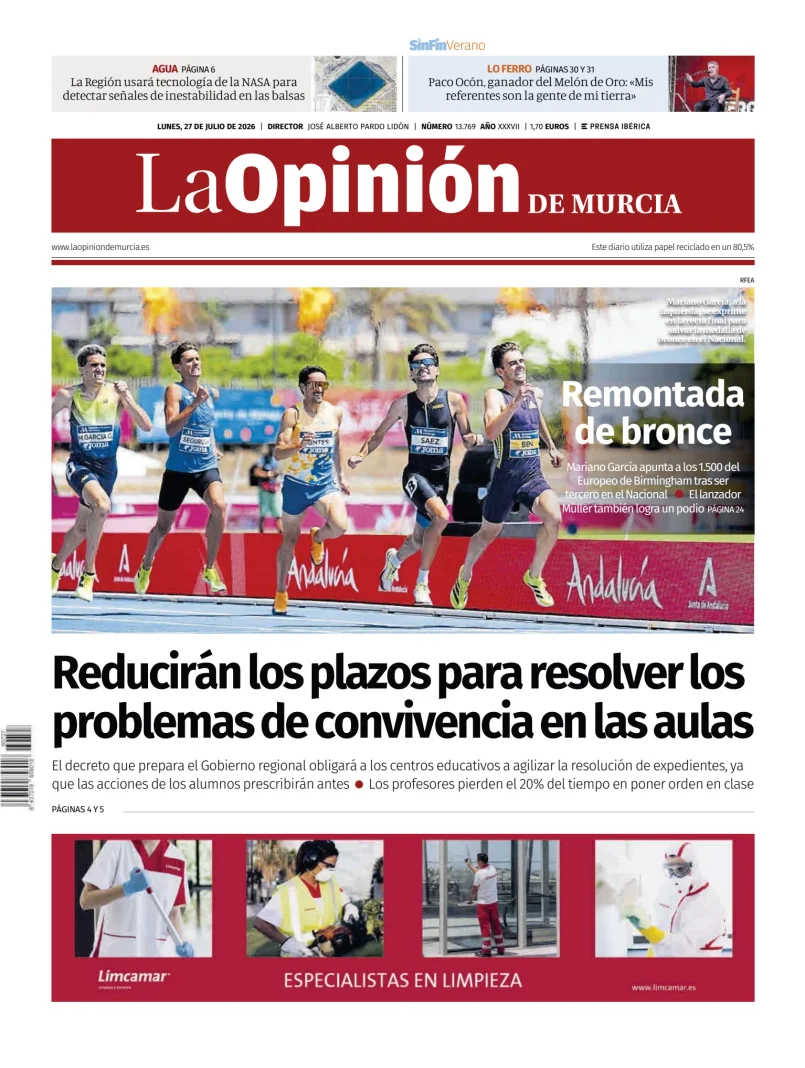 Portada de La Opinion de Murcia