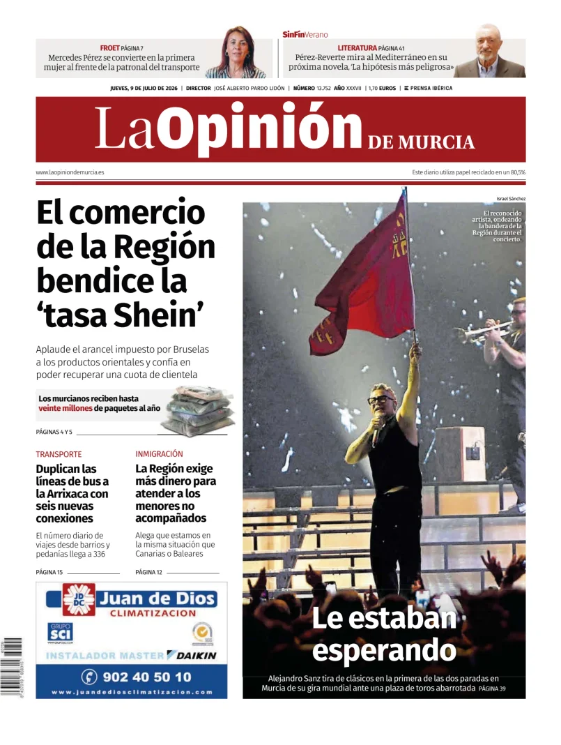 Portada de La Opinion de Murcia