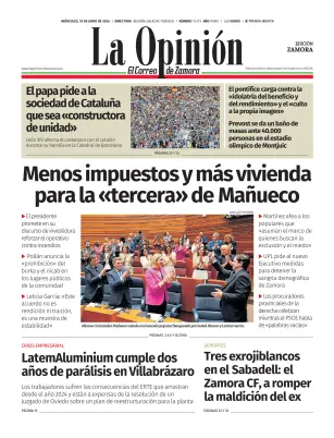 Portada de La Opinión de Zamora, 10 de junio de 2026