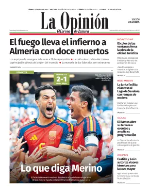 Portada de La Opinión de Zamora, 11 de julio de 2026