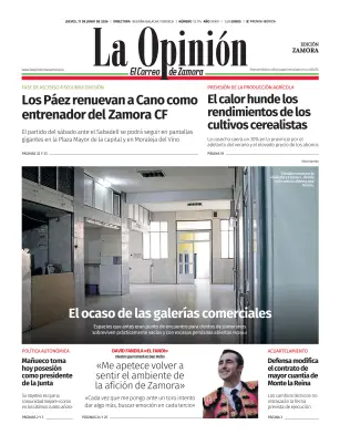 Portada de La Opinión de Zamora, 11 de junio de 2026