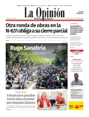 Portada de La Opinión de Zamora, 12 de julio de 2026
