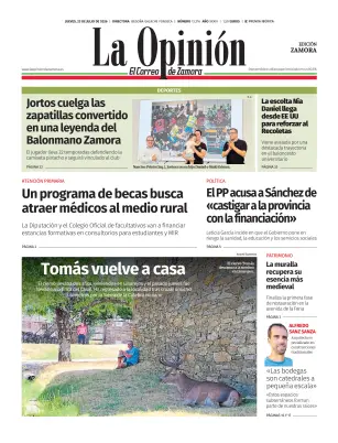 Portada de La Opinión de Zamora, 23 de julio de 2026