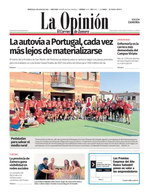 Portada de La Opinión de Zamora, 8 de julio de 2026