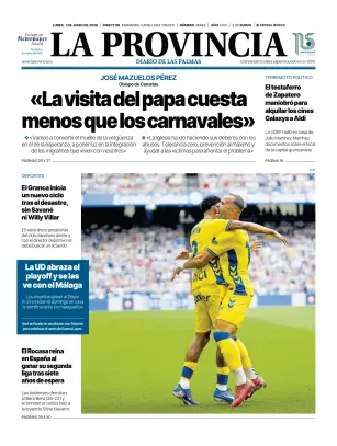 Portada de La Provincia, 1 de junio de 2026