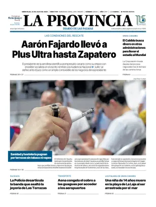 Portada de La Provincia, 22 de julio de 2026