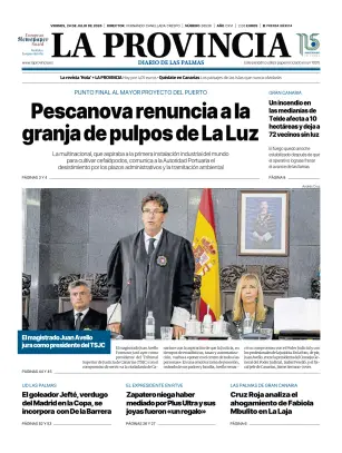 Portada de La Provincia, 24 de julio de 2026