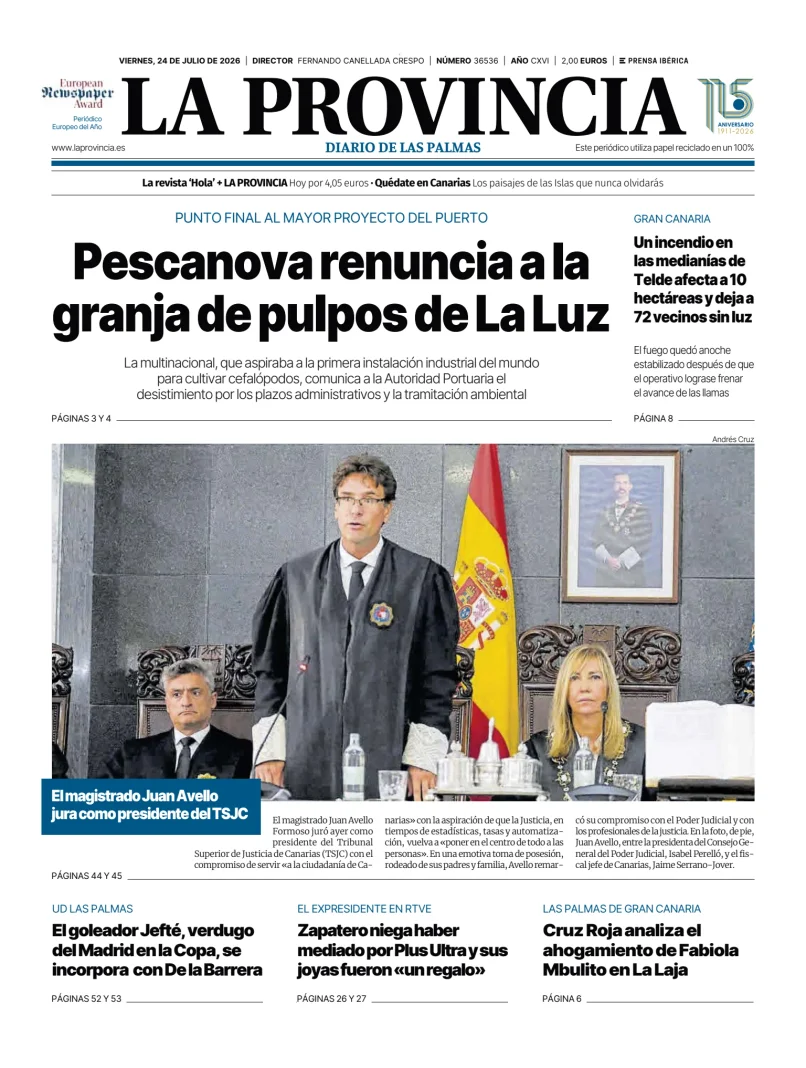 Portada de La Provincia