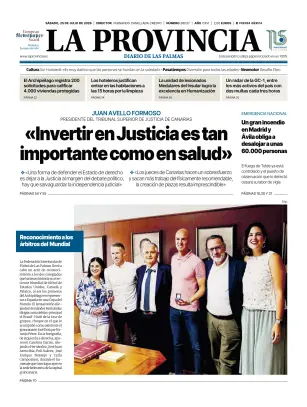 Portada de La Provincia, 25 de julio de 2026