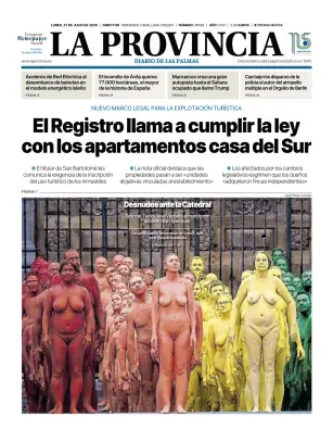 Portada de La Provincia, 27 de julio de 2026