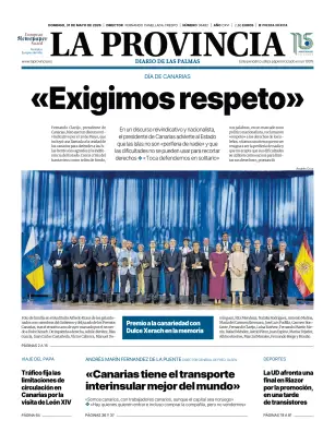 Portada de La Provincia, 31 de mayo de 2026