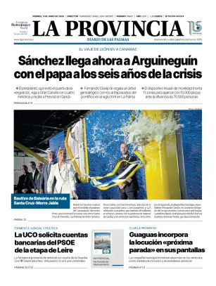 Portada de La Provincia, 5 de junio de 2026