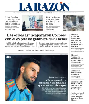 Portada de La Razón (Nacional), 10 de julio de 2026