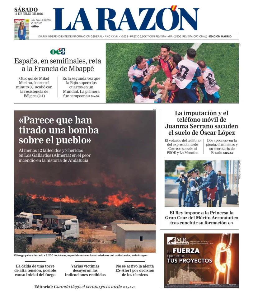 Portada de La Razón (Nacional)