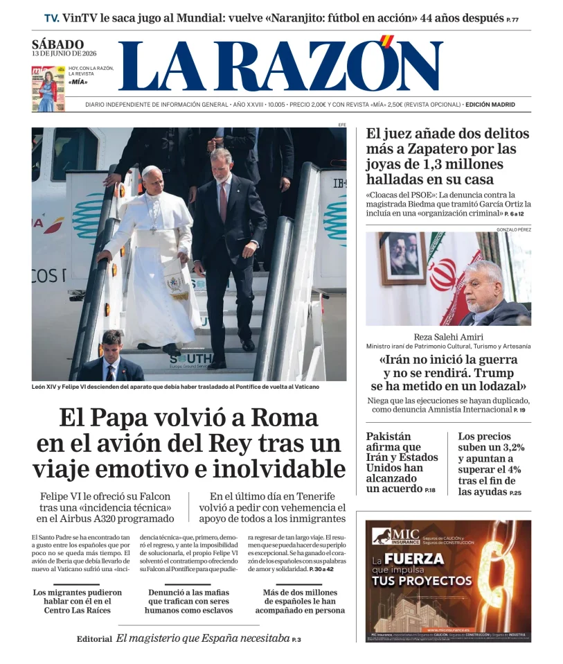 Portada de La Razón (Nacional)