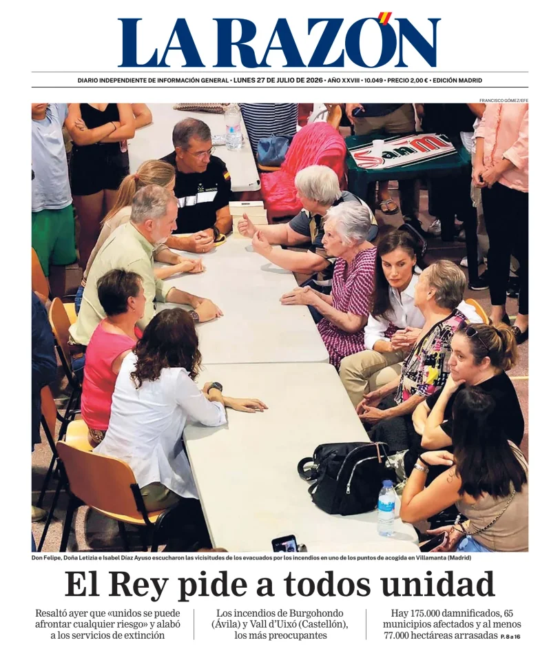 Portada de La Razón (Nacional)