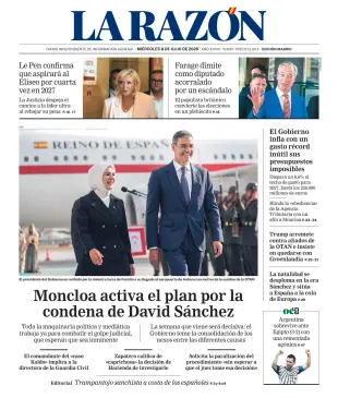 Portada de La Razón (Nacional), 8 de julio de 2026