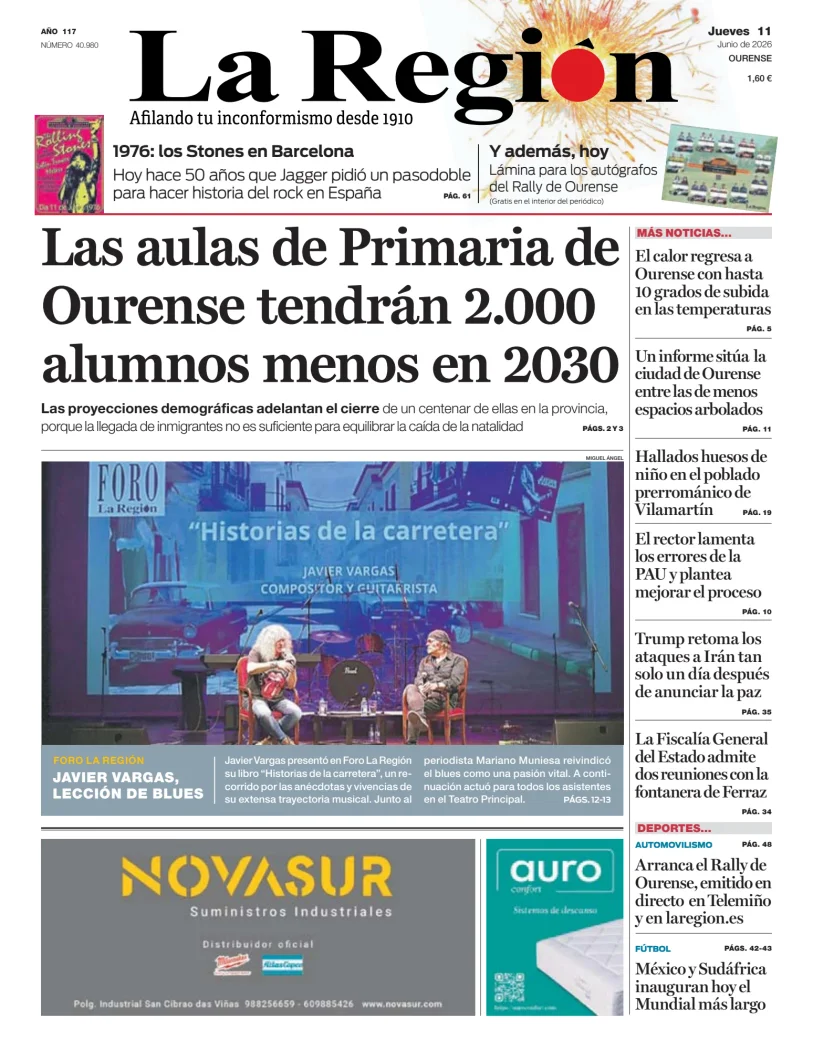 Portada de La Región
