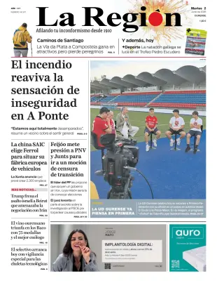 Portada de La Región, 2 de junio de 2026