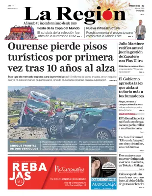 Portada de La Región, 22 de julio de 2026