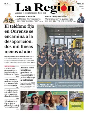 Portada de La Región, 23 de julio de 2026
