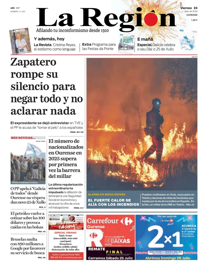 Portada de La Región