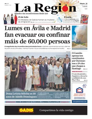 Portada de La Región, 25 de julio de 2026